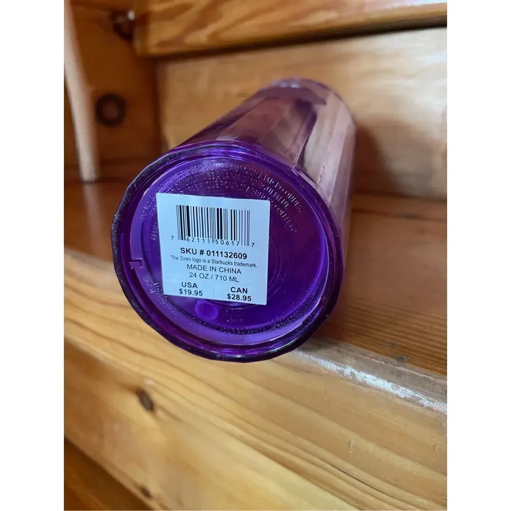Starbucks Purple Foil Kaleidoscope Dome Cold Cup Tumbler 24 oz